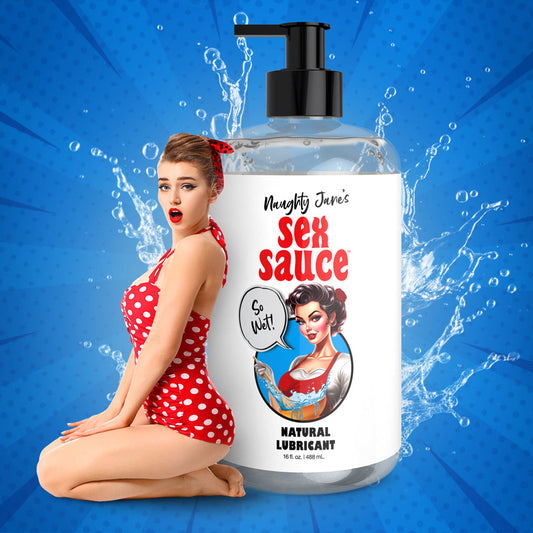 Naughty Janes SexSauce Natural personal lubricant 16oz – Rechargeable, Discreet, Intimate Wellness Accessory – Quiet, Rechargeable, Waterproof, Couples & Solo Use, Discreet Intimate Wellness Accessory