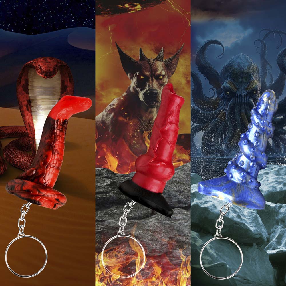 King Cobra/Hell-Hound/Kraken Keychains 3 – Rechargeable, Discreet, Intimate Wellness Accessory – Quiet, Rechargeable, Waterproof, Couples & Solo Use, Discreet Intimate Wellness Accessory