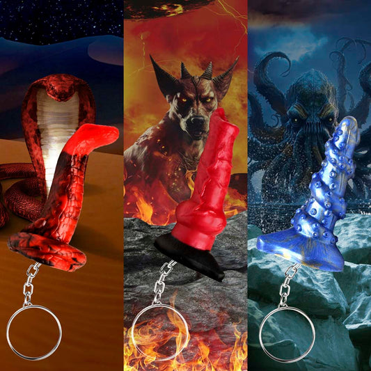 King Cobra/Hell-Hound/Kraken Keychains 3 – Rechargeable, Discreet, Intimate Wellness Accessory – Quiet, Rechargeable, Waterproof, Couples & Solo Use, Discreet Intimate Wellness Accessory