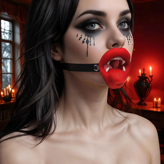 Vampire Vibrating Mouth Gag – Rechargeable, Discreet, Intimate Wellness Accessory – Quiet, Rechargeable, Waterproof, Couples & Solo Use, Discreet Intimate Wellness Accessory
