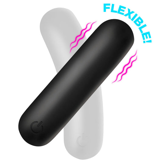 Flexible Silicone Bullet - Black – Rechargeable, Discreet, Intimate Wellness Accessory – Quiet, Rechargeable, Waterproof, Couples & Solo Use, Discreet Intimate Wellness Accessory