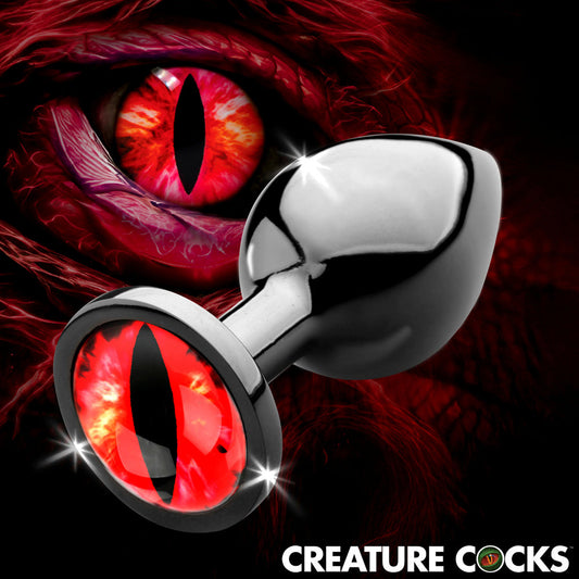 Sinister Eye Red Eye Metal Butt Plug - Medium – Rechargeable, Discreet, Intimate Wellness Accessory – Quiet, Rechargeable, Waterproof, Couples & Solo Use, Discreet Intimate Wellness Accessory