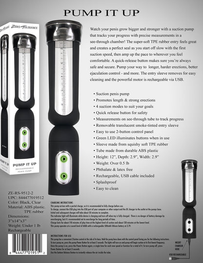 PUMP IT UP BLACK/CLEAR – Rechargeable, Discreet, Intimate Wellness Accessory – Quiet, Rechargeable, Waterproof, Couples & Solo Use, Discreet Intimate Wellness Accessory