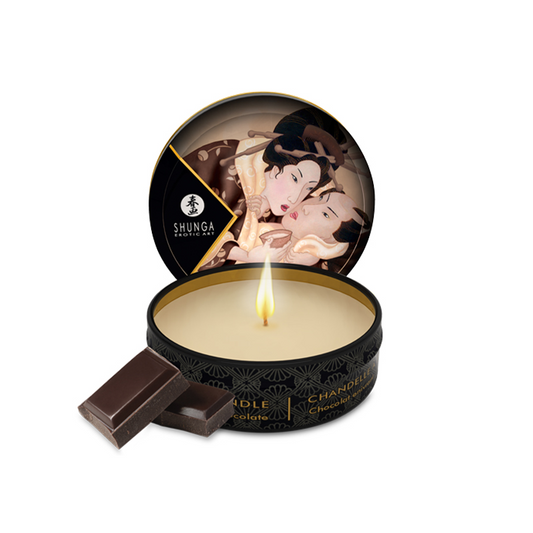 Mini Massage Candle 30 ml / 1 oz - Excitation / Intoxicating Choc. – Rechargeable, Discreet, Intimate Wellness Accessory – Quiet, Rechargeable, Waterproof, Couples & Solo Use, Discreet Intimate Wellness Accessory