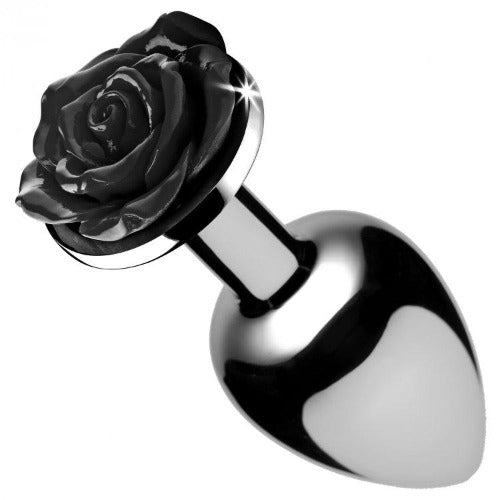 Black Rose backdoor Plug - Small - Black – Rechargeable, Discreet, Intimate Wellness Accessory – Quiet, Rechargeable, Waterproof, Couples & Solo Use, Discreet Intimate Wellness Accessory