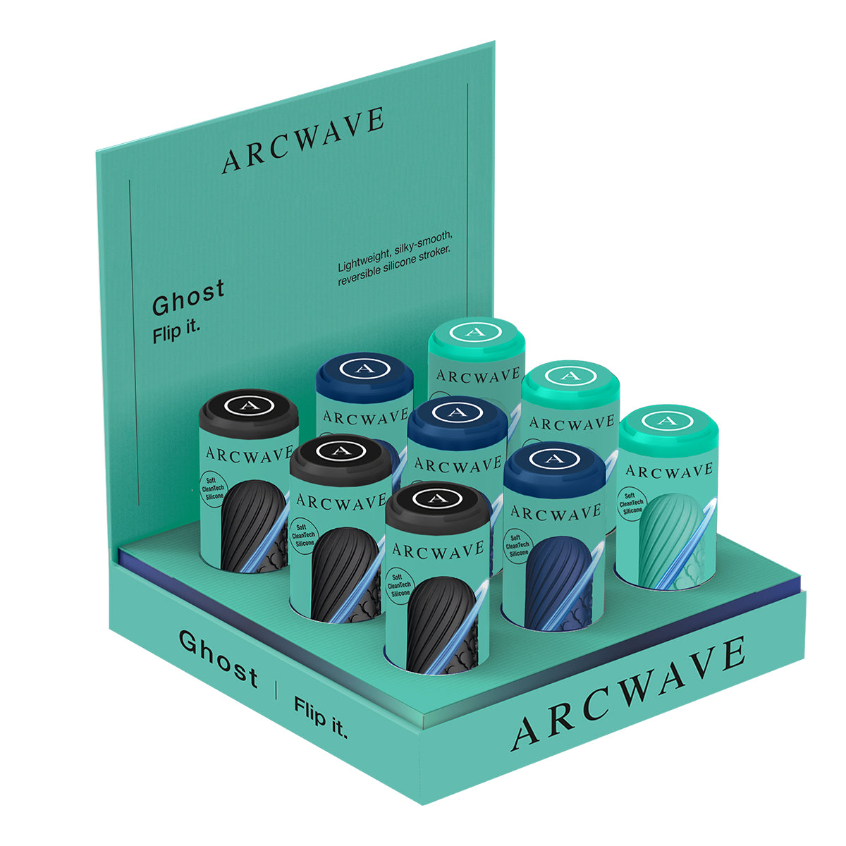 Ghost - 3 Of Each Color - 9pk - Prepack Display – Rechargeable, Discreet, Intimate Wellness Accessory – Quiet, Rechargeable, Waterproof, Couples & Solo Use, Discreet Intimate Wellness Accessory