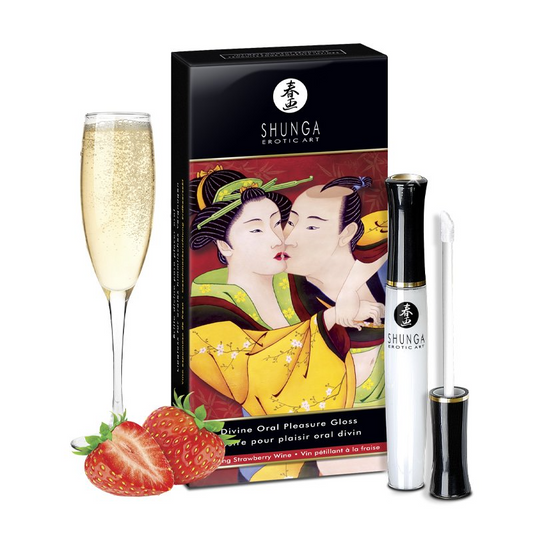 Divine Oral Pleasure Lipgloss - Sparkling Strawberry Wine – Rechargeable, Discreet, Intimate Wellness Accessory – Quiet, Rechargeable, Waterproof, Couples & Solo Use, Discreet Intimate Wellness Accessory