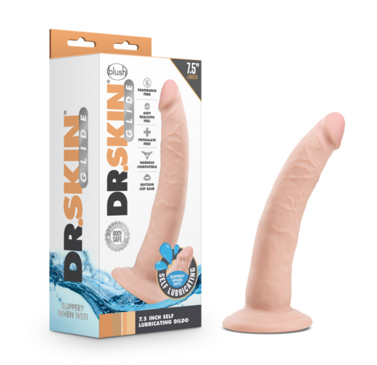 Dr. Skin - Glide 7.5" Self-Lubing personal massager – Rechargeable, Discreet, Intimate Wellness Accessory – Quiet, Rechargeable, Waterproof, Couples & Solo Use, Discreet Intimate Wellness Accessory