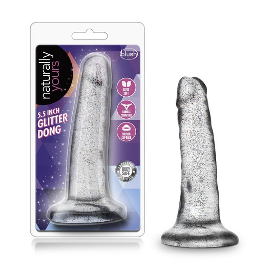 Naturally Yours 5.5 In Glitter Dong – Rechargeable, Discreet, Intimate Wellness Accessory – Quiet, Rechargeable, Waterproof, Couples & Solo Use, Discreet Intimate Wellness Accessory