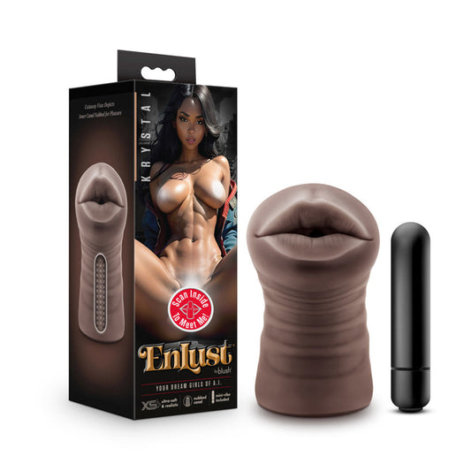 EnLust Krystal -Vibrating stroker -Brown – Rechargeable, Discreet, Intimate Wellness Accessory – Quiet, Rechargeable, Waterproof, Couples & Solo Use, Discreet Intimate Wellness Accessory