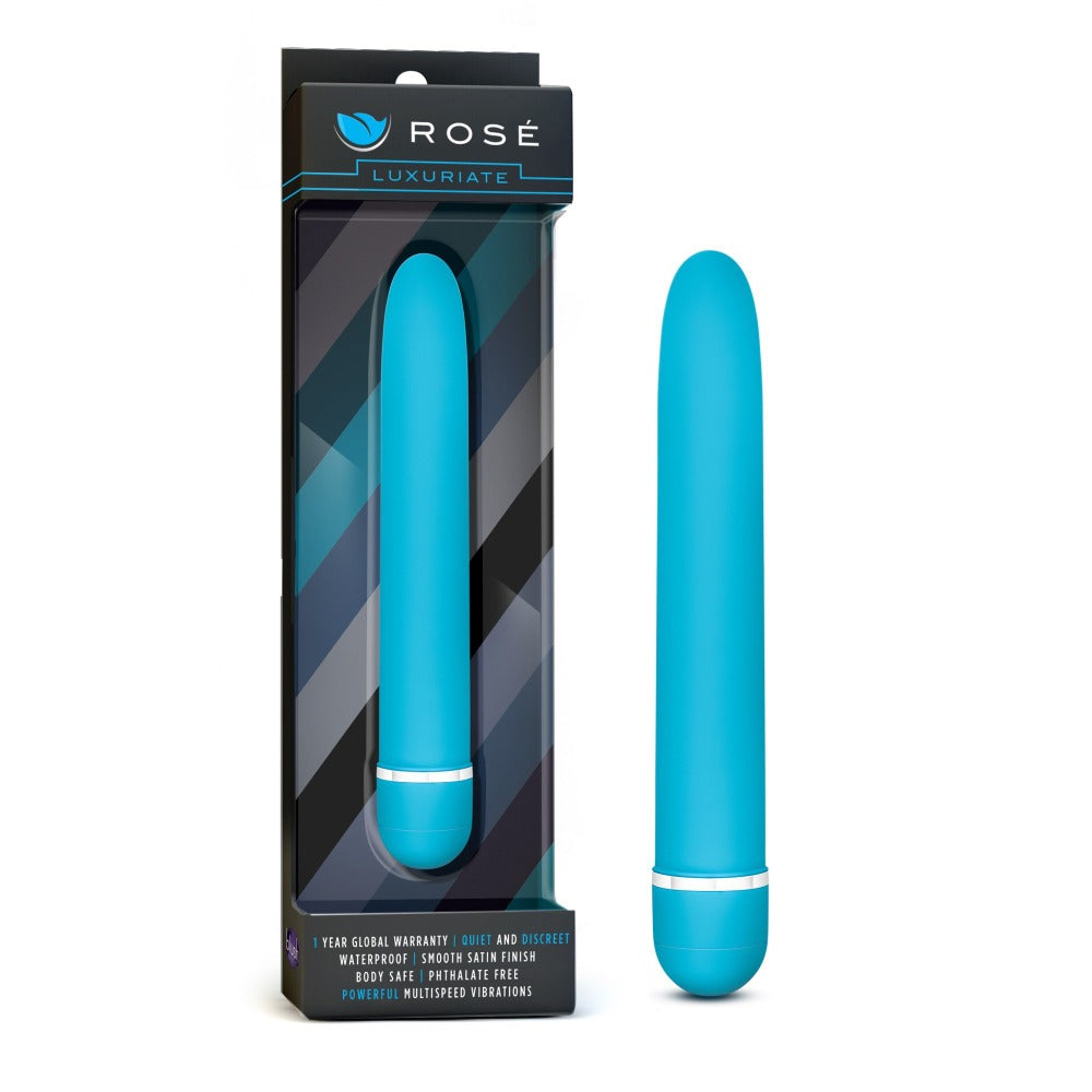 Rose' Luxuriate - Blue – Rechargeable, Discreet, Intimate Wellness Accessory – Quiet, Rechargeable, Waterproof, Couples & Solo Use, Discreet Intimate Wellness Accessory