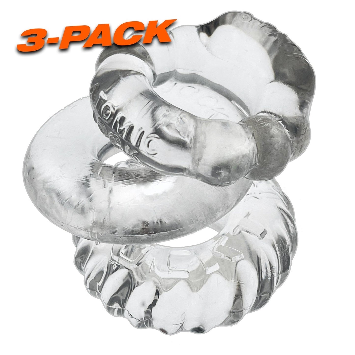 BONEMAKER 3-pack boner cockring kit - CLEAR – Rechargeable, Discreet, Intimate Wellness Accessory – Quiet, Rechargeable, Waterproof, Couples & Solo Use, Discreet Intimate Wellness Accessory