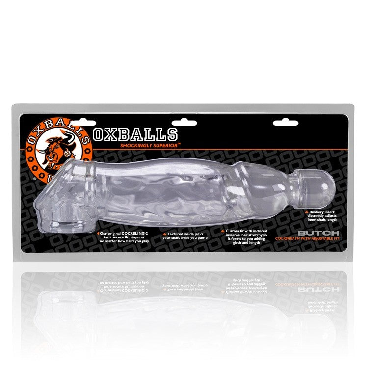 BUTCH, cocksheath -CLEAR – Rechargeable, Discreet, Intimate Wellness Accessory – Quiet, Rechargeable, Waterproof, Couples & Solo Use, Discreet Intimate Wellness Accessory