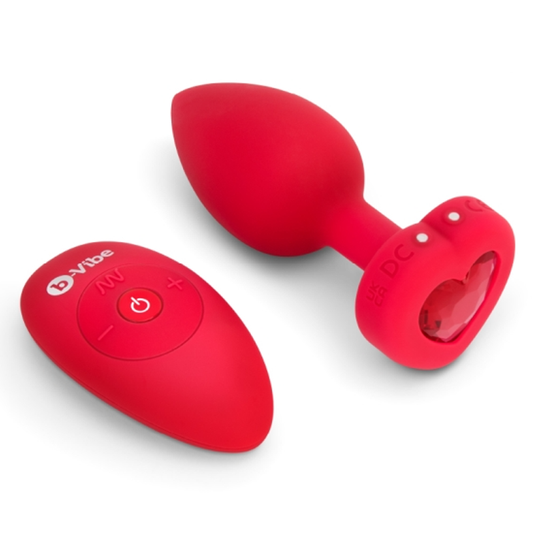 VIBRATING HEART PLUG M/L – Rechargeable, Discreet, Intimate Wellness Accessory – Quiet, Rechargeable, Waterproof, Couples & Solo Use, Discreet Intimate Wellness Accessory