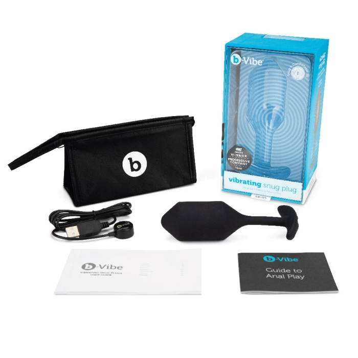 VIBRATING SNUG PLUG 4 | BLACK – Rechargeable, Discreet, Intimate Wellness Accessory – Quiet, Rechargeable, Waterproof, Couples & Solo Use, Discreet Intimate Wellness Accessory