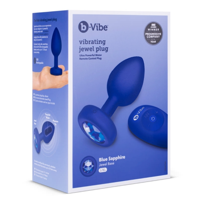 VIBRATING JEWEL PLUG | L/XL | NAVY – Rechargeable, Discreet, Intimate Wellness Accessory – Quiet, Rechargeable, Waterproof, Couples & Solo Use, Discreet Intimate Wellness Accessory