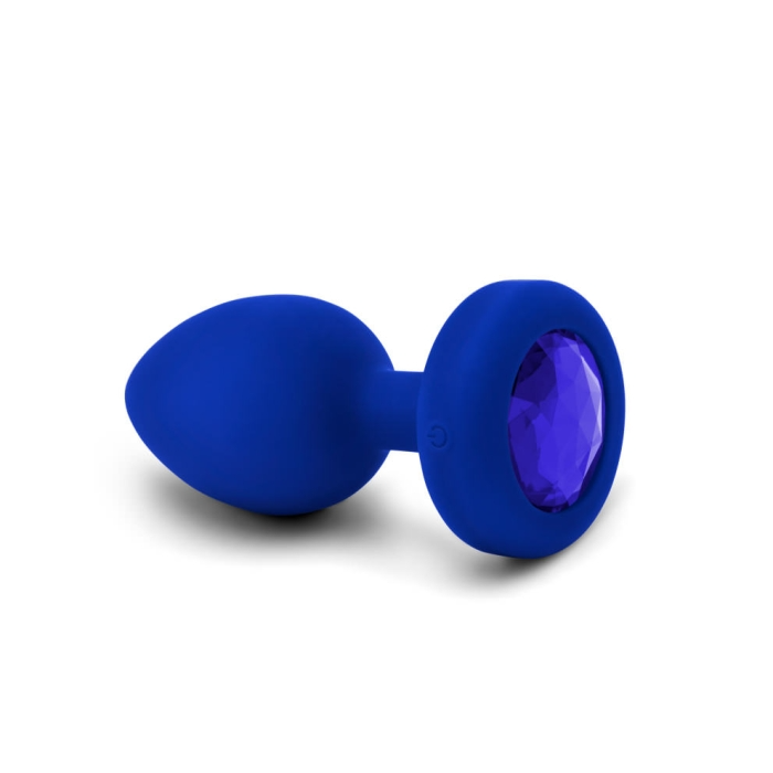 VIBRATING JEWEL PLUG | L/XL | NAVY – Rechargeable, Discreet, Intimate Wellness Accessory – Quiet, Rechargeable, Waterproof, Couples & Solo Use, Discreet Intimate Wellness Accessory