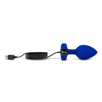 VIBRATING JEWEL PLUG | L/XL | NAVY – Rechargeable, Discreet, Intimate Wellness Accessory – Quiet, Rechargeable, Waterproof, Couples & Solo Use, Discreet Intimate Wellness Accessory