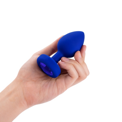 VIBRATING JEWEL PLUG | L/XL | NAVY – Rechargeable, Discreet, Intimate Wellness Accessory – Quiet, Rechargeable, Waterproof, Couples & Solo Use, Discreet Intimate Wellness Accessory