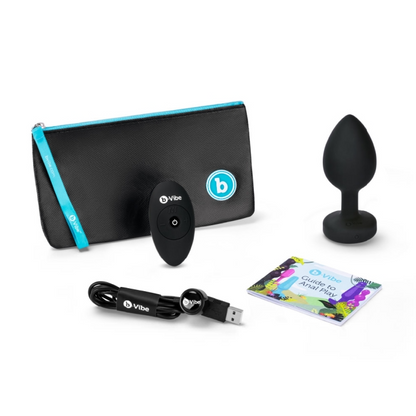 VIBRATING JEWEL PLUG | XXL | BLACK – Rechargeable, Discreet, Intimate Wellness Accessory – Quiet, Rechargeable, Waterproof, Couples & Solo Use, Discreet Intimate Wellness Accessory