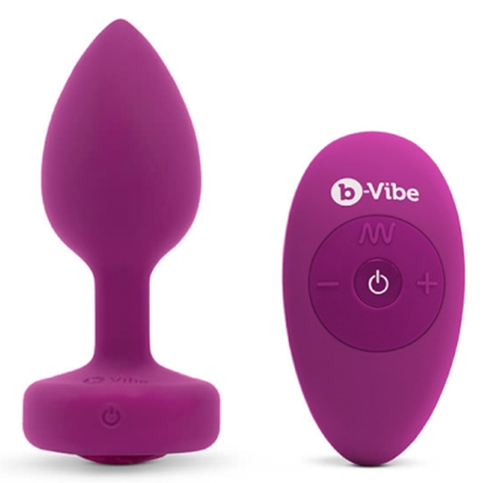 VIBRATING JEWEL PLUG | S/M | FUCHSIA – Rechargeable, Discreet, Intimate Wellness Accessory – Quiet, Rechargeable, Waterproof, Couples & Solo Use, Discreet Intimate Wellness Accessory