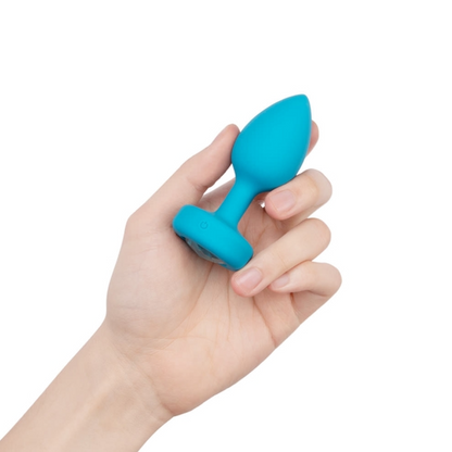 VIBRATING JEWEL PLUG | S/M | TEAL – Rechargeable, Discreet, Intimate Wellness Accessory – Quiet, Rechargeable, Waterproof, Couples & Solo Use, Discreet Intimate Wellness Accessory