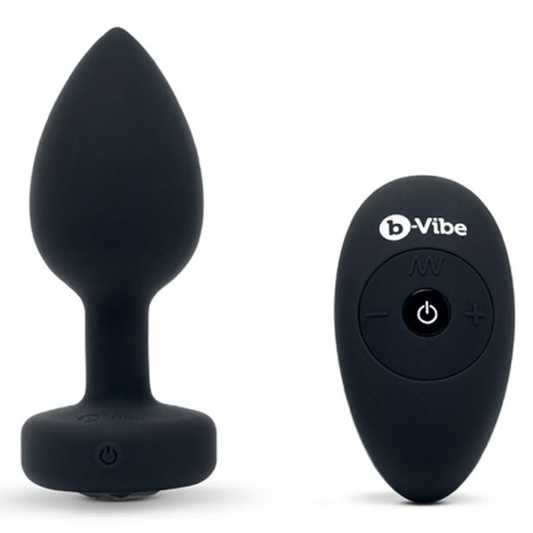 VIBRATING JEWEL PLUG | M/L | BLACK – Rechargeable, Discreet, Intimate Wellness Accessory – Quiet, Rechargeable, Waterproof, Couples & Solo Use, Discreet Intimate Wellness Accessory