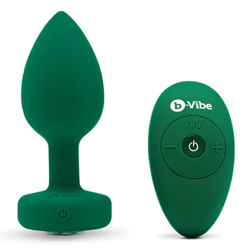 VIBRATING JEWEL PLUG | M/L | EMERALD GREEN – Rechargeable, Discreet, Intimate Wellness Accessory – Quiet, Rechargeable, Waterproof, Couples & Solo Use, Discreet Intimate Wellness Accessory