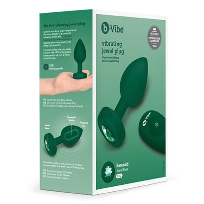 VIBRATING JEWEL PLUG | M/L | EMERALD GREEN – Rechargeable, Discreet, Intimate Wellness Accessory – Quiet, Rechargeable, Waterproof, Couples & Solo Use, Discreet Intimate Wellness Accessory