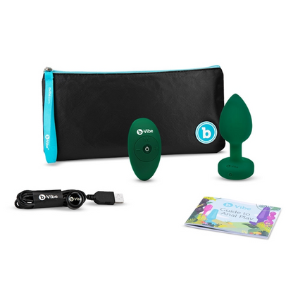 VIBRATING JEWEL PLUG | M/L | EMERALD GREEN – Rechargeable, Discreet, Intimate Wellness Accessory – Quiet, Rechargeable, Waterproof, Couples & Solo Use, Discreet Intimate Wellness Accessory