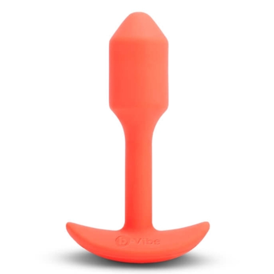 VIBRATING SNUG PLUG | S | ORANGE – Rechargeable, Discreet, Intimate Wellness Accessory – Quiet, Rechargeable, Waterproof, Couples & Solo Use, Discreet Intimate Wellness Accessory