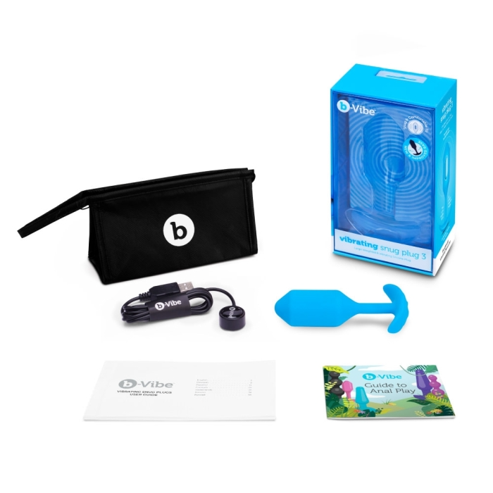 VIBRATING SNUG PLUG | L | BLUE – Rechargeable, Discreet, Intimate Wellness Accessory – Quiet, Rechargeable, Waterproof, Couples & Solo Use, Discreet Intimate Wellness Accessory
