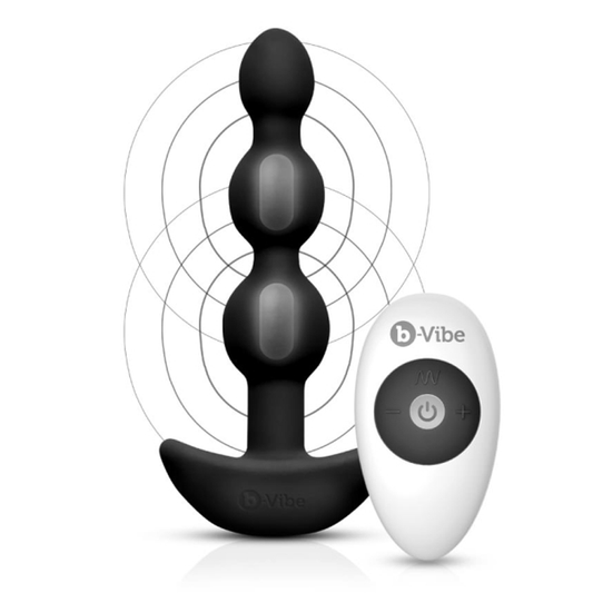 b-Vibe Triplet backdoor Beads Black  * – Rechargeable, Discreet, Intimate Wellness Accessory – Quiet, Rechargeable, Waterproof, Couples & Solo Use, Discreet Intimate Wellness Accessory