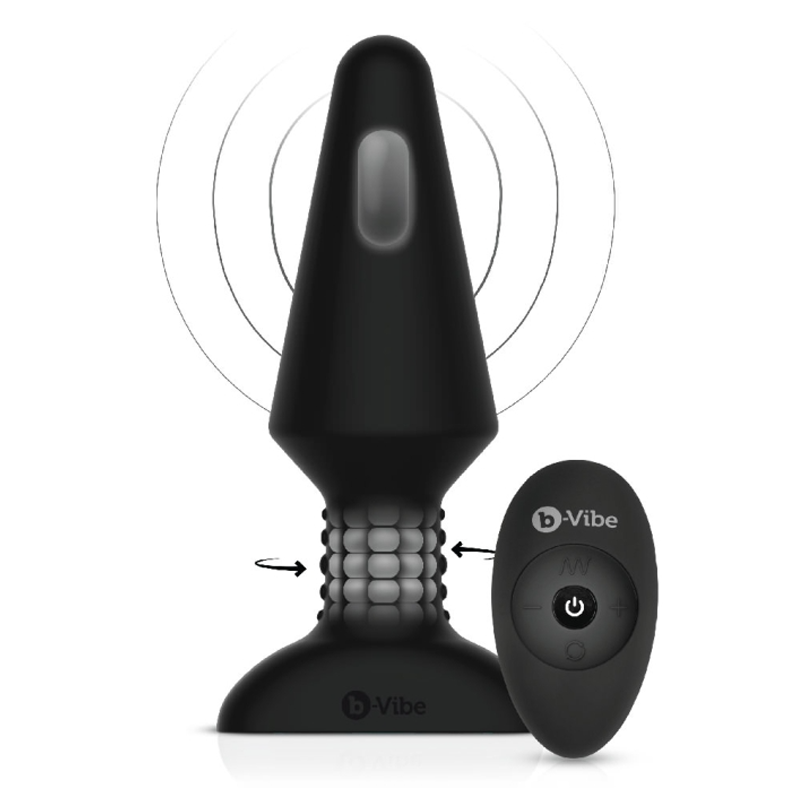 b-Vibe Rimming Plug XL- Black – Rechargeable, Discreet, Intimate Wellness Accessory – Quiet, Rechargeable, Waterproof, Couples & Solo Use, Discreet Intimate Wellness Accessory
