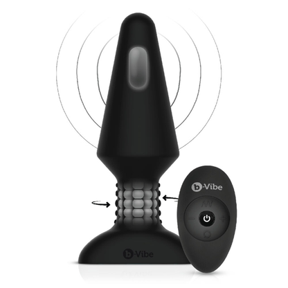 b-Vibe Rimming Plug XL- Black – Rechargeable, Discreet, Intimate Wellness Accessory – Quiet, Rechargeable, Waterproof, Couples & Solo Use, Discreet Intimate Wellness Accessory