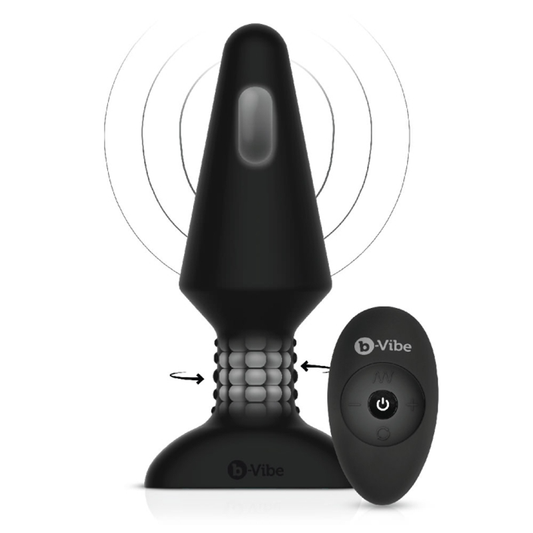 b-Vibe Rimming Plug XL- Black – Rechargeable, Discreet, Intimate Wellness Accessory – Quiet, Rechargeable, Waterproof, Couples & Solo Use, Discreet Intimate Wellness Accessory