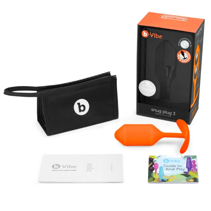 SNUG PLUG 3 | ORANGE – Rechargeable, Discreet, Intimate Wellness Accessory – Quiet, Rechargeable, Waterproof, Couples & Solo Use, Discreet Intimate Wellness Accessory