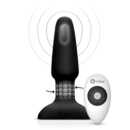 b-Vibe Rimming Plug 2 Black – Rechargeable, Discreet, Intimate Wellness Accessory – Quiet, Rechargeable, Waterproof, Couples & Solo Use, Discreet Intimate Wellness Accessory