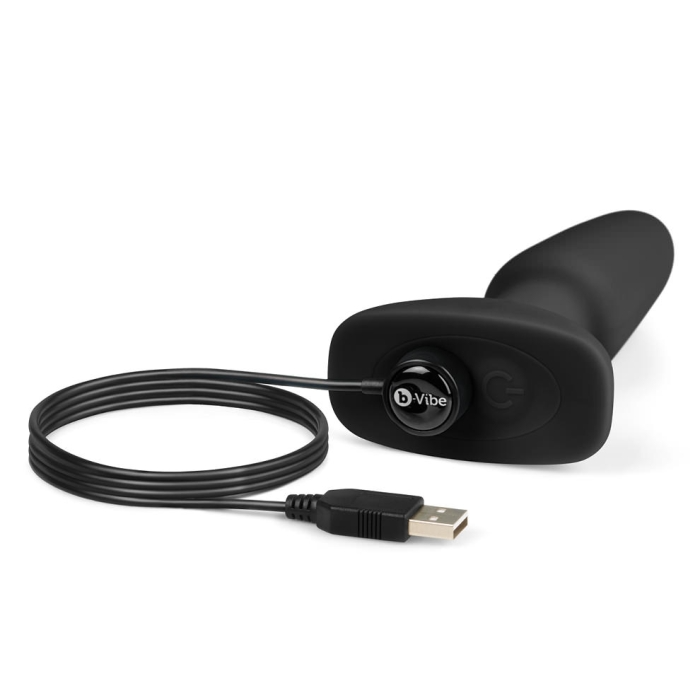 b-Vibe Rimming Plug 2 Black – Rechargeable, Discreet, Intimate Wellness Accessory – Quiet, Rechargeable, Waterproof, Couples & Solo Use, Discreet Intimate Wellness Accessory