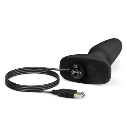 b-Vibe Rimming Plug 2 Black – Rechargeable, Discreet, Intimate Wellness Accessory – Quiet, Rechargeable, Waterproof, Couples & Solo Use, Discreet Intimate Wellness Accessory