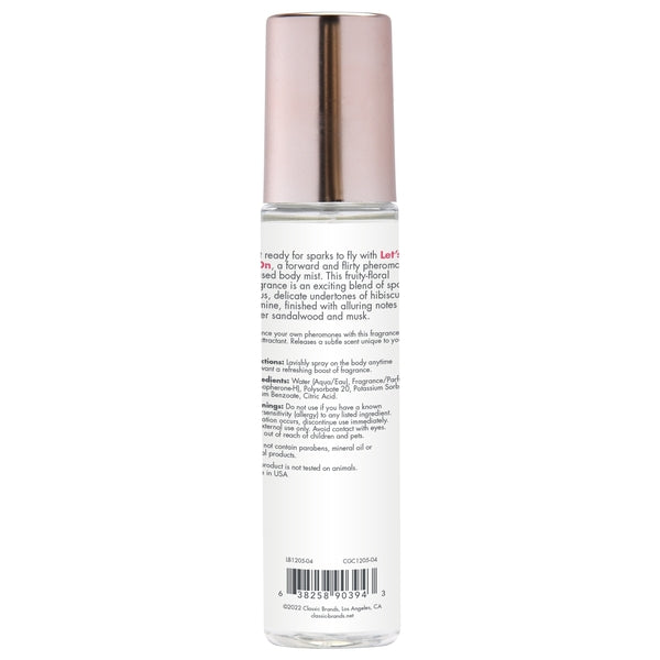 LET'S GET IT ON Fragrance Body Mist with Pheromones - Fruity - Floral 3.5oz | 103mL – Rechargeable, Discreet, Intimate Wellness Accessory – Quiet, Rechargeable, Waterproof, Couples & Solo Use, Discreet Intimate Wellness Accessory