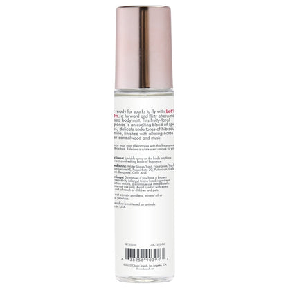 LET'S GET IT ON Fragrance Body Mist with Pheromones - Fruity - Floral 3.5oz | 103mL – Rechargeable, Discreet, Intimate Wellness Accessory – Quiet, Rechargeable, Waterproof, Couples & Solo Use, Discreet Intimate Wellness Accessory