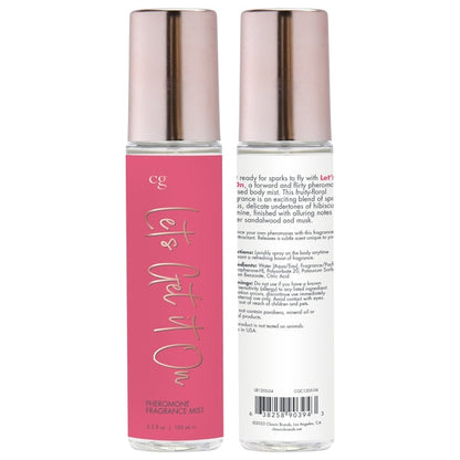 LET'S GET IT ON Fragrance Body Mist with Pheromones - Fruity - Floral 3.5oz | 103mL – Rechargeable, Discreet, Intimate Wellness Accessory – Quiet, Rechargeable, Waterproof, Couples & Solo Use, Discreet Intimate Wellness Accessory