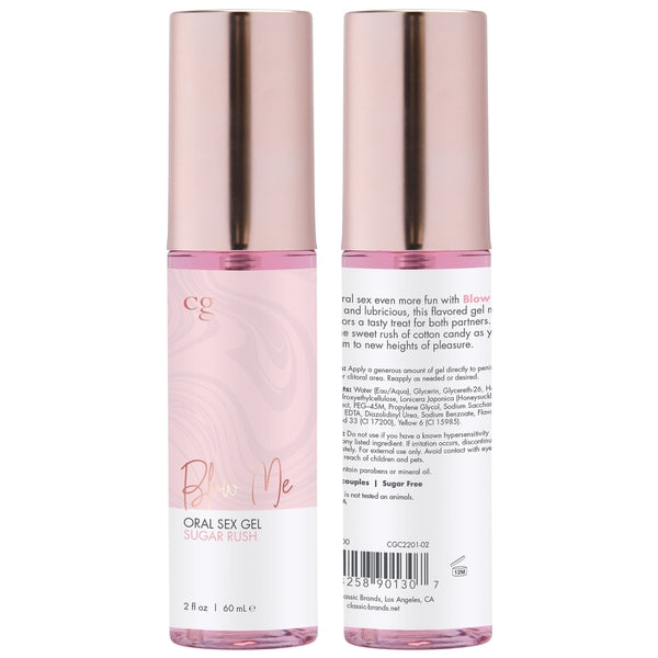 BLOW ME Oral intimacy Gel - Sugar Rush 2oz | 60mL – Rechargeable, Discreet, Intimate Wellness Accessory – Quiet, Rechargeable, Waterproof, Couples & Solo Use, Discreet Intimate Wellness Accessory