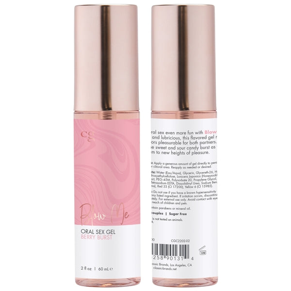 BLOW ME Oral intimacy Gel - Berry Burst 2oz | 60 mL – Rechargeable, Discreet, Intimate Wellness Accessory – Quiet, Rechargeable, Waterproof, Couples & Solo Use, Discreet Intimate Wellness Accessory