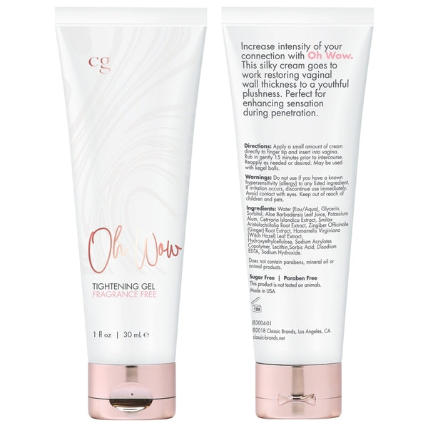 OH Wow Tightening Gel 1oz | 30mL – Rechargeable, Discreet, Intimate Wellness Accessory – Quiet, Rechargeable, Waterproof, Couples & Solo Use, Discreet Intimate Wellness Accessory