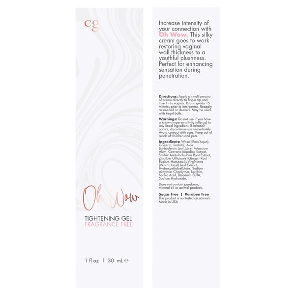 OH Wow Tightening Gel 1oz | 30mL – Rechargeable, Discreet, Intimate Wellness Accessory – Quiet, Rechargeable, Waterproof, Couples & Solo Use, Discreet Intimate Wellness Accessory