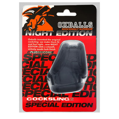 Oxballs COCKSLING-2, sling - PLUS+SILICONE special edition - NIGHT – Rechargeable, Discreet, Intimate Wellness Accessory – Quiet, Rechargeable, Waterproof, Couples & Solo Use, Discreet Intimate Wellness Accessory