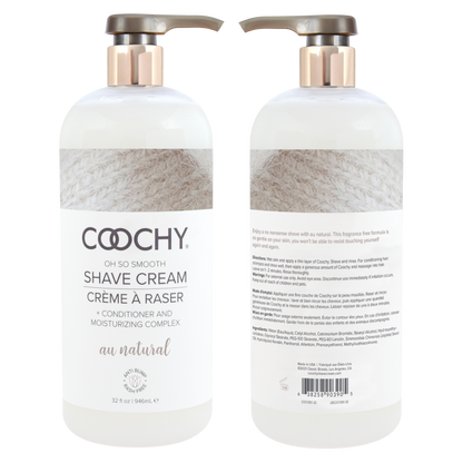 Shave Cream - Au Natural 32oz | 946mL – Rechargeable, Discreet, Intimate Wellness Accessory – Quiet, Rechargeable, Waterproof, Couples & Solo Use, Discreet Intimate Wellness Accessory
