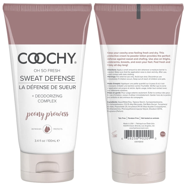 Oh So Fresh Sweat Defense - Peony Prowess 3.4oz | 100mL – Rechargeable, Discreet, Intimate Wellness Accessory – Quiet, Rechargeable, Waterproof, Couples & Solo Use, Discreet Intimate Wellness Accessory